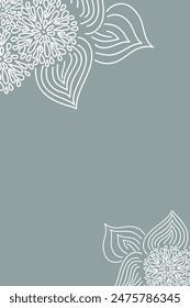 Vector. Hand drawn floral pattern. Vertical background, copy space for text. Template for postcard, wedding and party invitation, flyer, cover, brochure, social media post, magazine, poster, banner.