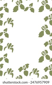 Vector. Hand drawn floral pattern. Vertical background, copy space for text. Template for postcard, wedding and party invitation, flyer, cover, brochure, social media post, magazine, poster, banner.