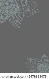 Vector. Hand drawn floral pattern. Vertical background, copy space for text. Template for postcard, wedding and party invitation, flyer, cover, brochure, social media post, magazine, poster, banner.