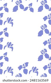 Vector. Hand drawn floral pattern. Vertical background, copy space for text. Template for postcard, wedding and party invitation, flyer, cover, brochure, social media post, magazine, poster, banner.