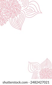 Vector. Hand drawn floral pattern. Vertical background, copy space for text. Template for postcard, wedding and party invitation, flyer, cover, brochure, social media post, magazine, poster, banner.