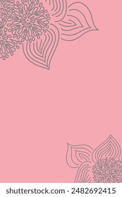 Vector. Hand drawn floral pattern. Vertical background, copy space for text. Template for postcard, wedding and party invitation, flyer, cover, brochure, social media post, magazine, poster, banner.