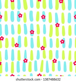 Vector hand drawn floral seamless pattern.