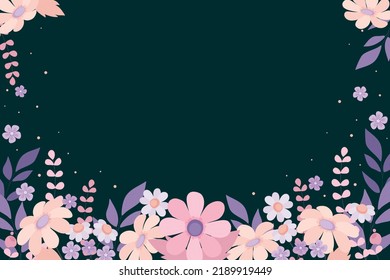 Vector con fondo de pantalla floral dibujado a mano