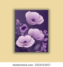 Vector hand drawn floral wedding invitation card