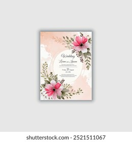 Vetor mão desenhada floral convite cartão