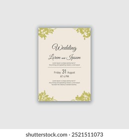 Vector hand drawn floral wedding invitation card