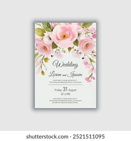 Vektor handgezeichnete florale Hochzeit Einladungskarte