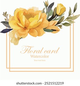 Vector hand drawn floral wedding invitation card