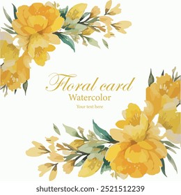 Tarjeta de invitación de boda floral dibujada a mano de Vector