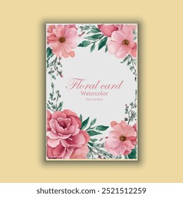 Vector hand drawn floral wedding invitation card