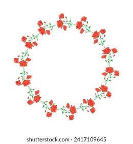 Lealtad floral dibujada a mano vectorial sobre fondo blanco.