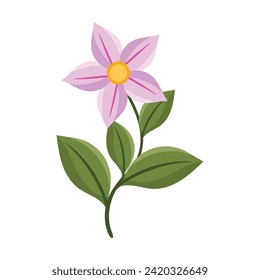Vector hand drawn flower illustration on white.