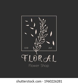 Vector hand drawn of flower logo template for labels, logos and badges for health care,florist, photography, wedding,flower shop, cosmetics, spa and wellness, beauty salon
botanica on black background