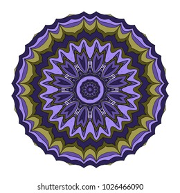 Vector hand drawn flower symbol illustration. Color mandala design. For fashion, web, surface design