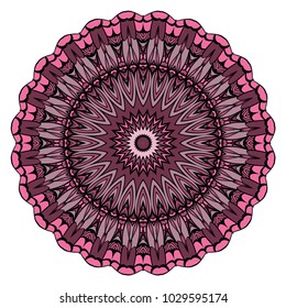 Vector hand drawn flower symbol illustration. Color mandala design. For fashion, web, surface design