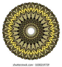 Vector hand drawn flower symbol illustration. Color mandala design. For fashion, web, surface design