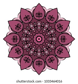 Vector hand drawn flower symbol illustration. Color mandala design. For fashion, web, surface design