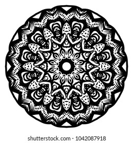 Vector hand drawn flower symbol illustration. Color mandala design. For fashion, surface design