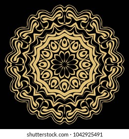 Vector hand drawn flower symbol illustration. Color mandala design. For fashion, surface design