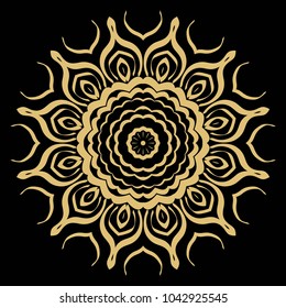 Vector hand drawn flower symbol illustration. Color mandala design. For fashion, surface design