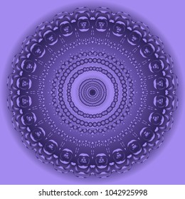 Vector hand drawn flower symbol illustration. Color mandala design. For fashion, surface design