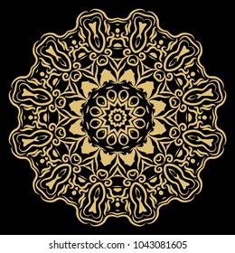 Vector hand drawn flower symbol illustration. Color mandala design. For fashion, surface design