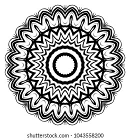 Vector hand drawn flower symbol illustration. Color mandala design. For fashion, surface design