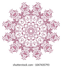 Vector hand drawn flower symbol illustration. Color mandala design. For fashion, surface design