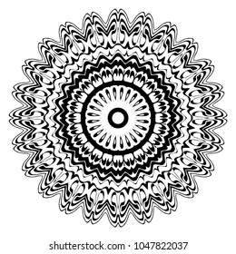 Vector hand drawn flower symbol illustration. Color mandala design. For fashion, surface design