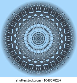 Vector hand drawn flower symbol illustration. Color mandala design. For fashion, surface design