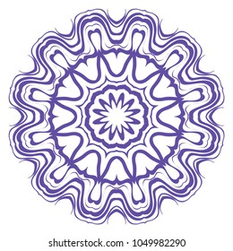 Vector hand drawn flower symbol illustration. Color mandala design. For fashion, surface design