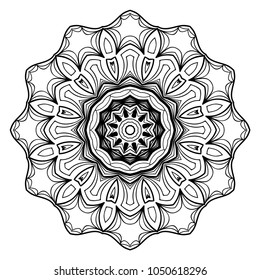 Vector hand drawn flower symbol illustration. mandala design. For fashion, design