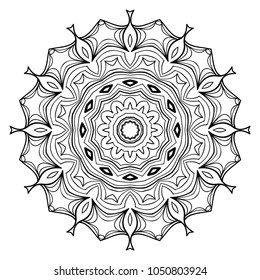 Vector hand drawn flower symbol illustration. mandala design. For fashion, design