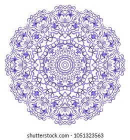 Vector hand drawn flower symbol illustration. Color mandala design. For fashion, surface design