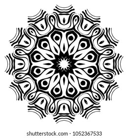 Vector hand drawn flower symbol illustration. Color mandala design. For fashion, surface design