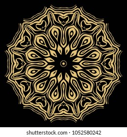 Vector hand drawn flower symbol illustration. Color mandala design. For fashion, surface design