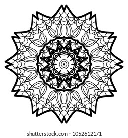 Vector hand drawn flower symbol illustration. mandala design. For fashion, design