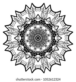 Vector hand drawn flower symbol illustration. mandala design. For fashion, design