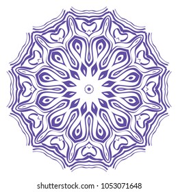 Vector hand drawn flower symbol illustration. Color mandala design. For fashion, surface design