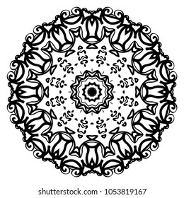 Vector hand drawn flower symbol illustration. mandala design. For fashion, design