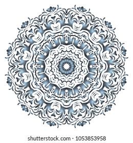 Vector hand drawn flower symbol illustration. Color mandala design. For fashion, surface design