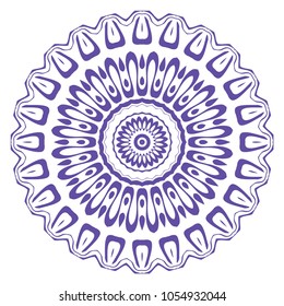 Vector hand drawn flower symbol illustration. Color mandala design. For fashion, surface design