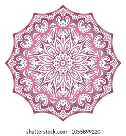 Vector hand drawn flower symbol illustration. Color mandala design. For fashion, surface design