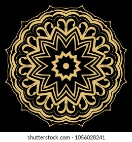 Vector hand drawn flower symbol illustration. Color mandala design. For fashion, surface design