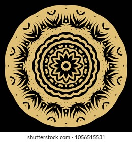 Vector hand drawn flower symbol illustration. Color mandala design. For fashion, surface design