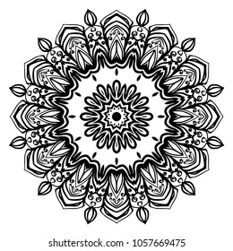 Vector hand drawn flower symbol illustration. mandala design. For fashion, design