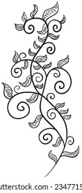 Vector Hand Drawn flowers. Vector illustration.