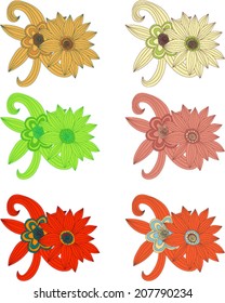 Vector hand drawn flowers pack