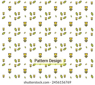 vector hand drawn flowers pattern